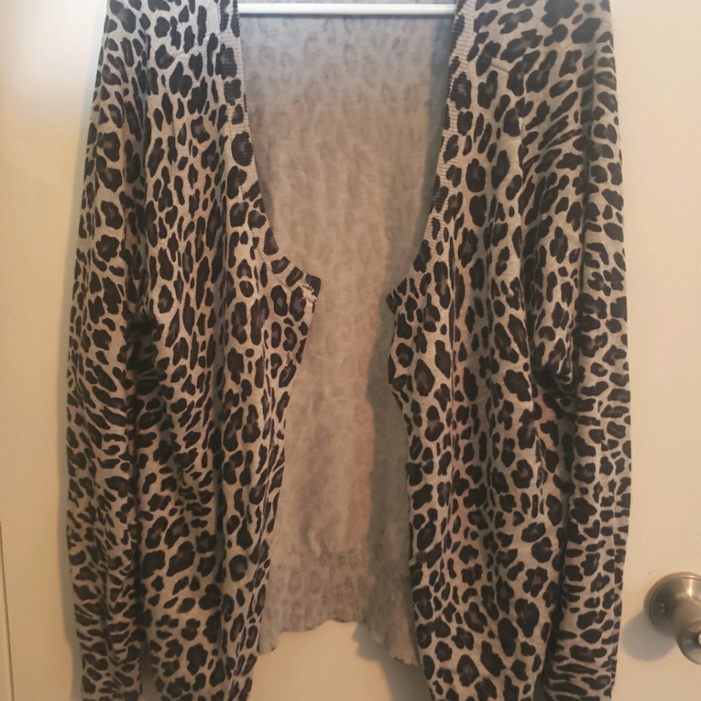 Grey Leopard Cardigan